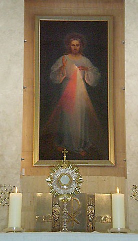 Obraz w Sanktuarium Miłosierdzia Bożego w Wilnie